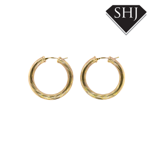 9ct Yellow Gold Hoops Earrings