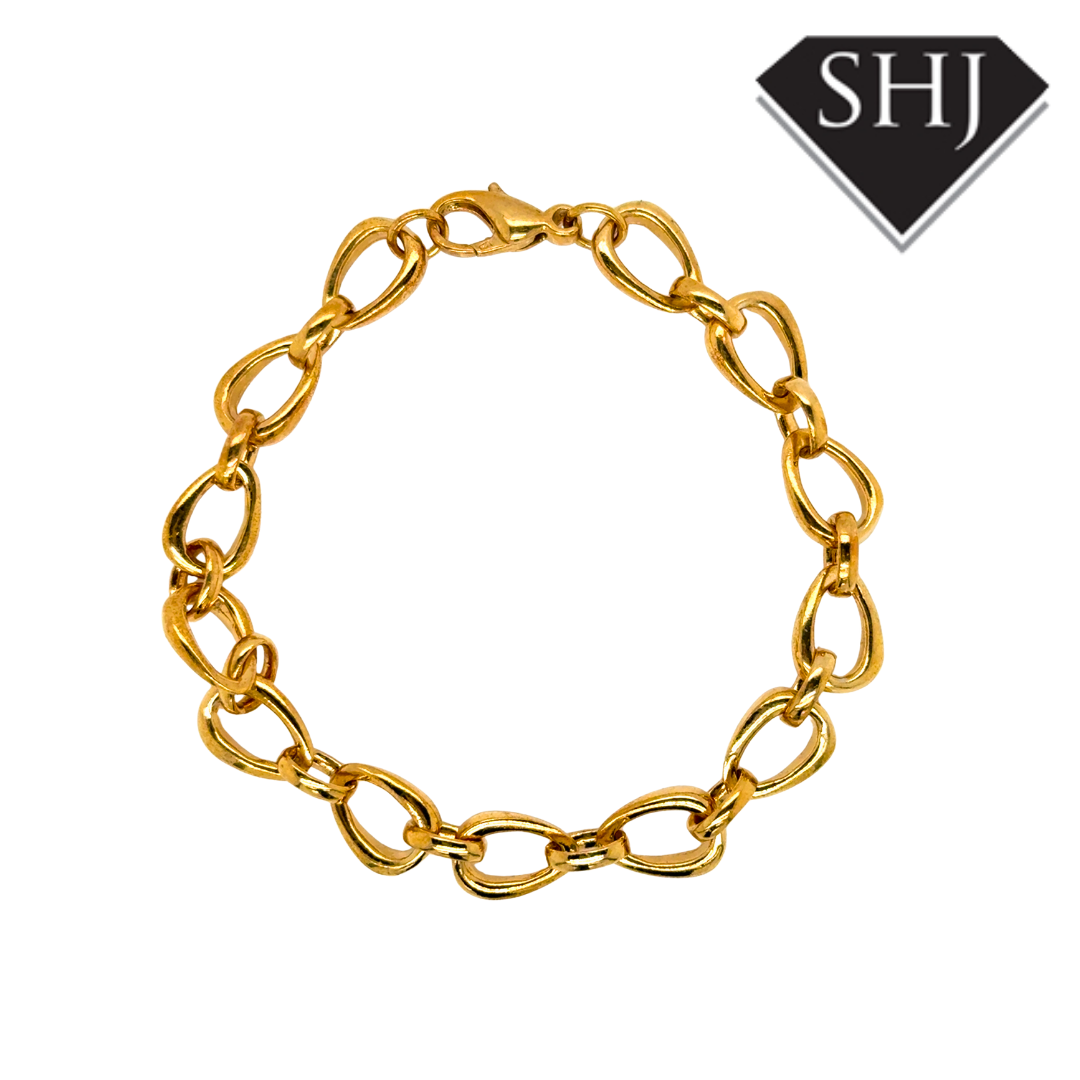 Silver Vermeil Gold Plated Curb Link Bracelet