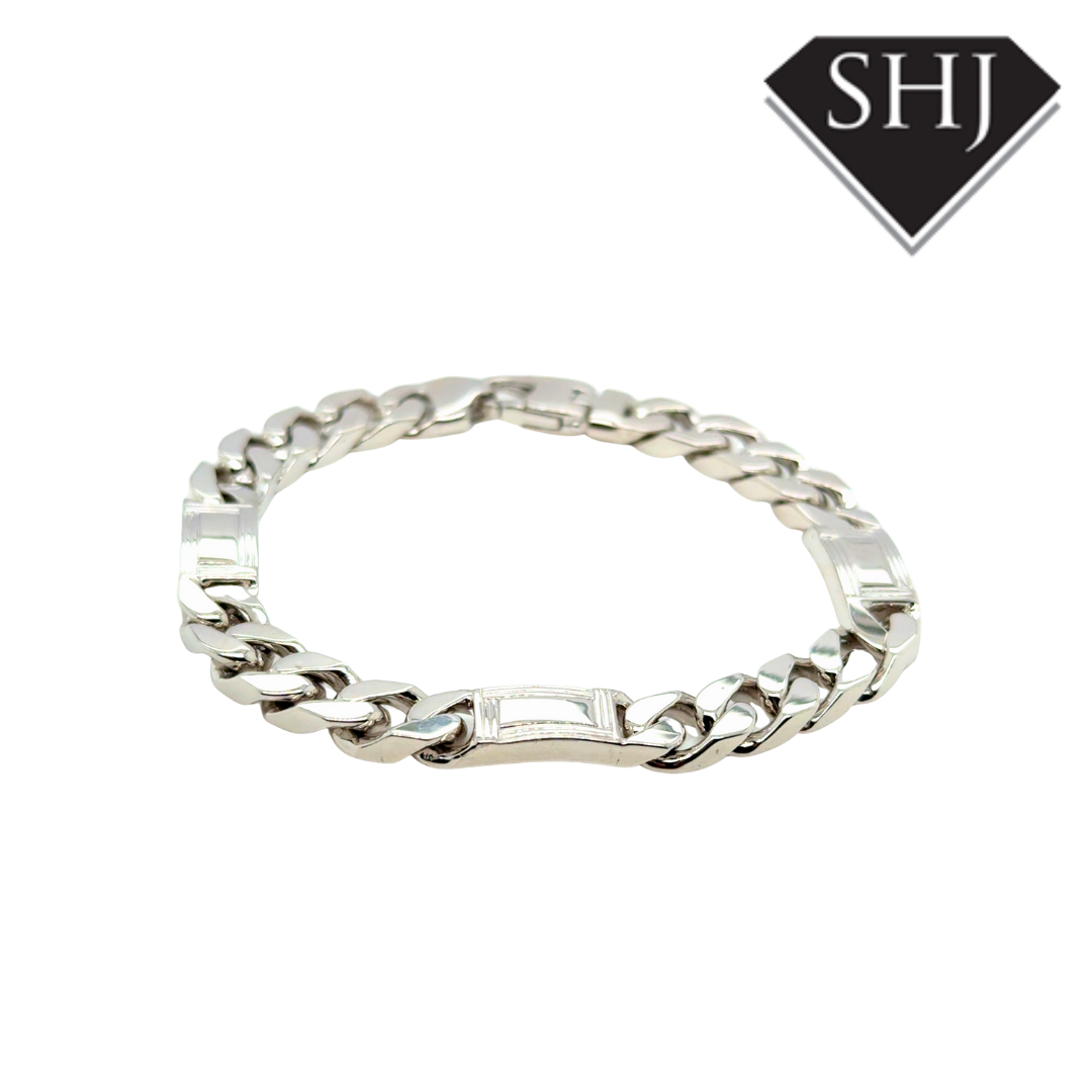 Silver Gents Curb Bracelet