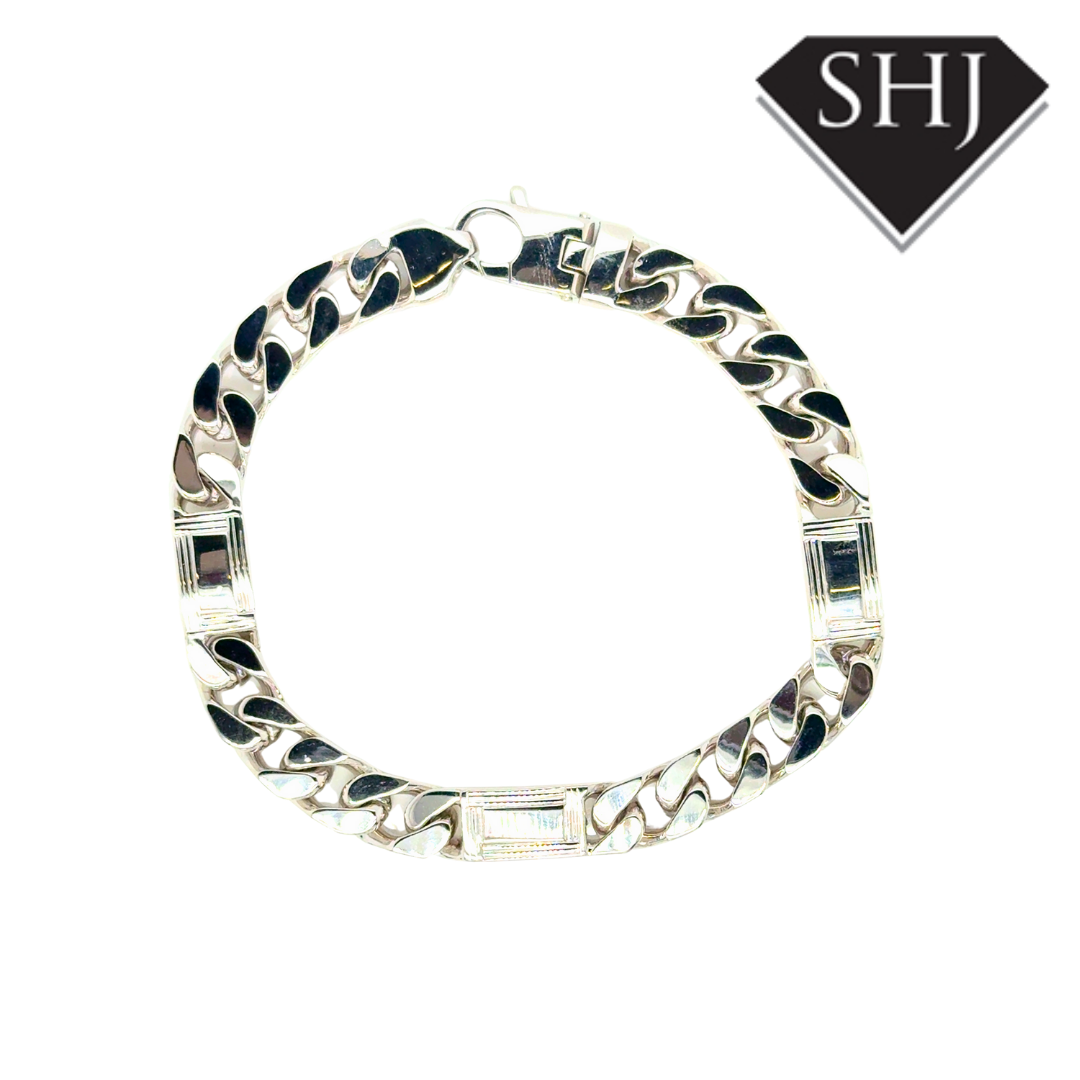 Silver Gents Curb Bracelet