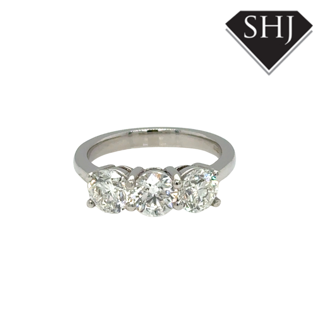 Platinum 3 Stone 2.11ct Diamond Ring G/H SI2