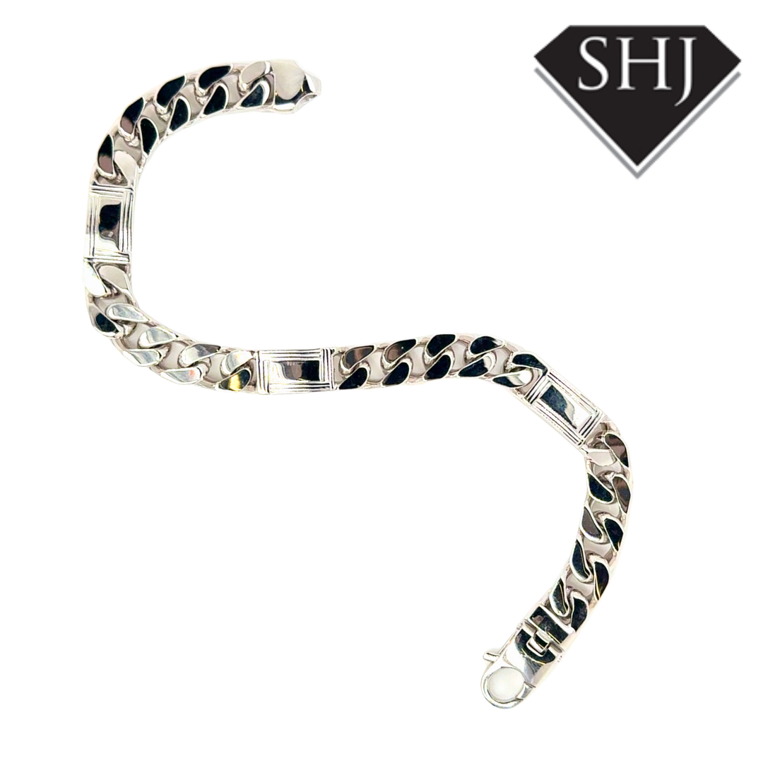 Silver Gents Curb Bracelet