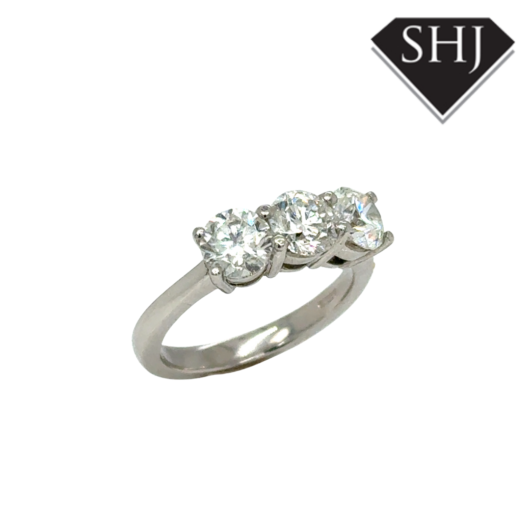 Platinum 3 Stone 2.11ct Diamond Ring G/H SI2