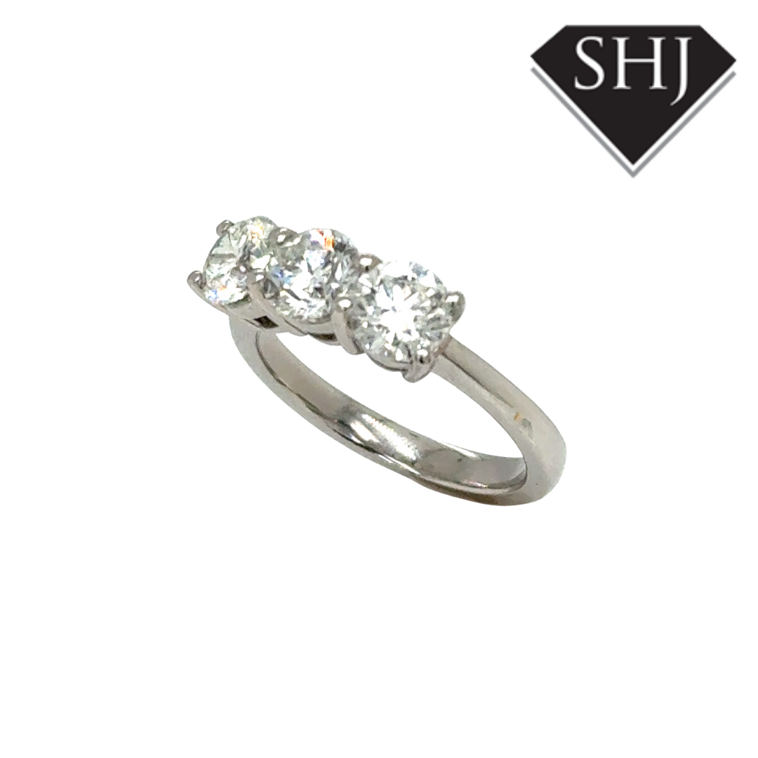 Platinum 3 Stone 2.11ct Diamond Ring G/H SI2