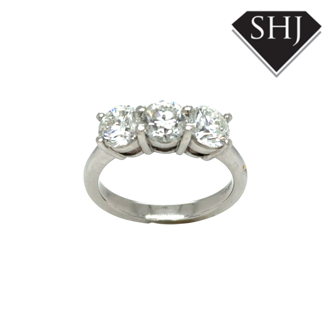 Platinum 3 Stone 2.11ct Diamond Ring G/H SI2