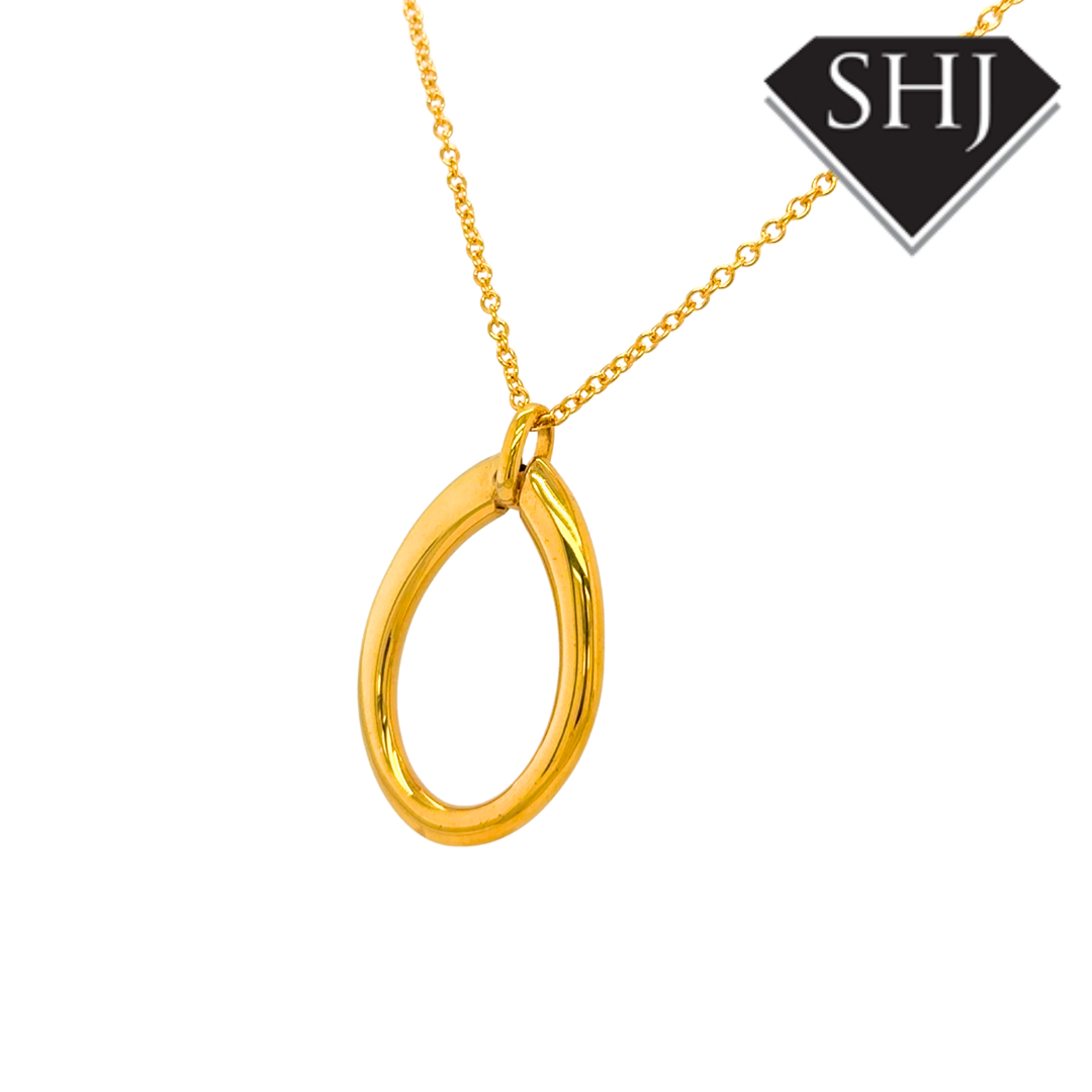 Silver Vermeil Gold Plated Teardrop Pendant & Chain