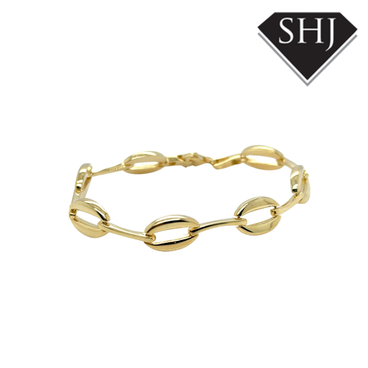 Silver Gold Plated Oval Link Bracelet