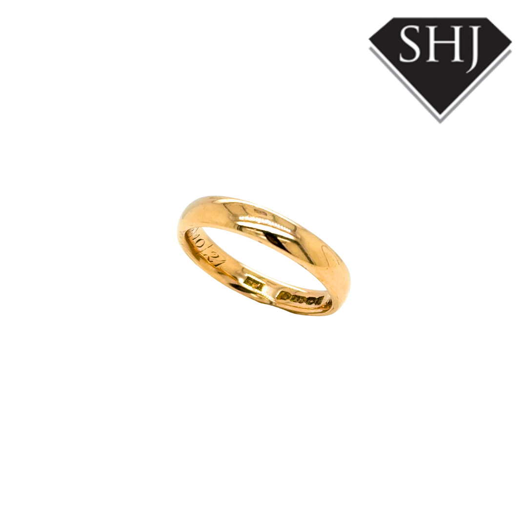 18CT Yellow Gold 3.5mm Wedding Band
