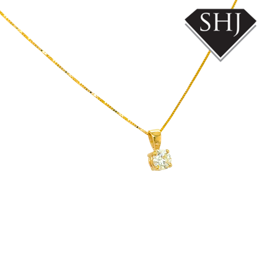 9ct Yellow Gold 0.42ct Diamond Pendant