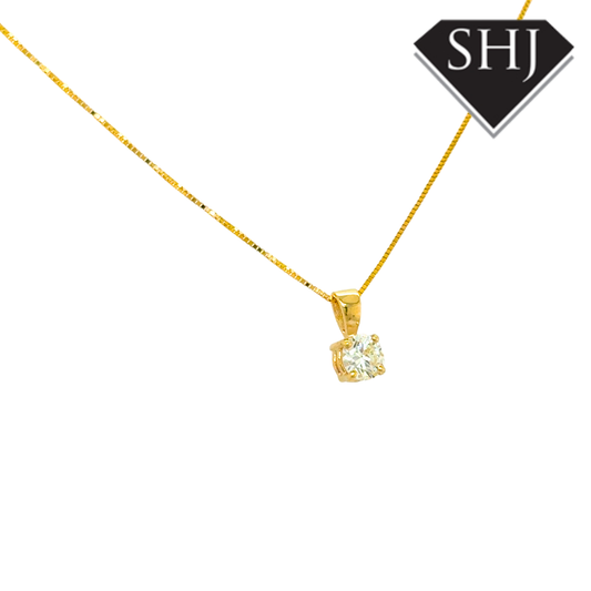 9ct Yellow Gold 0.42ct Diamond Pendant