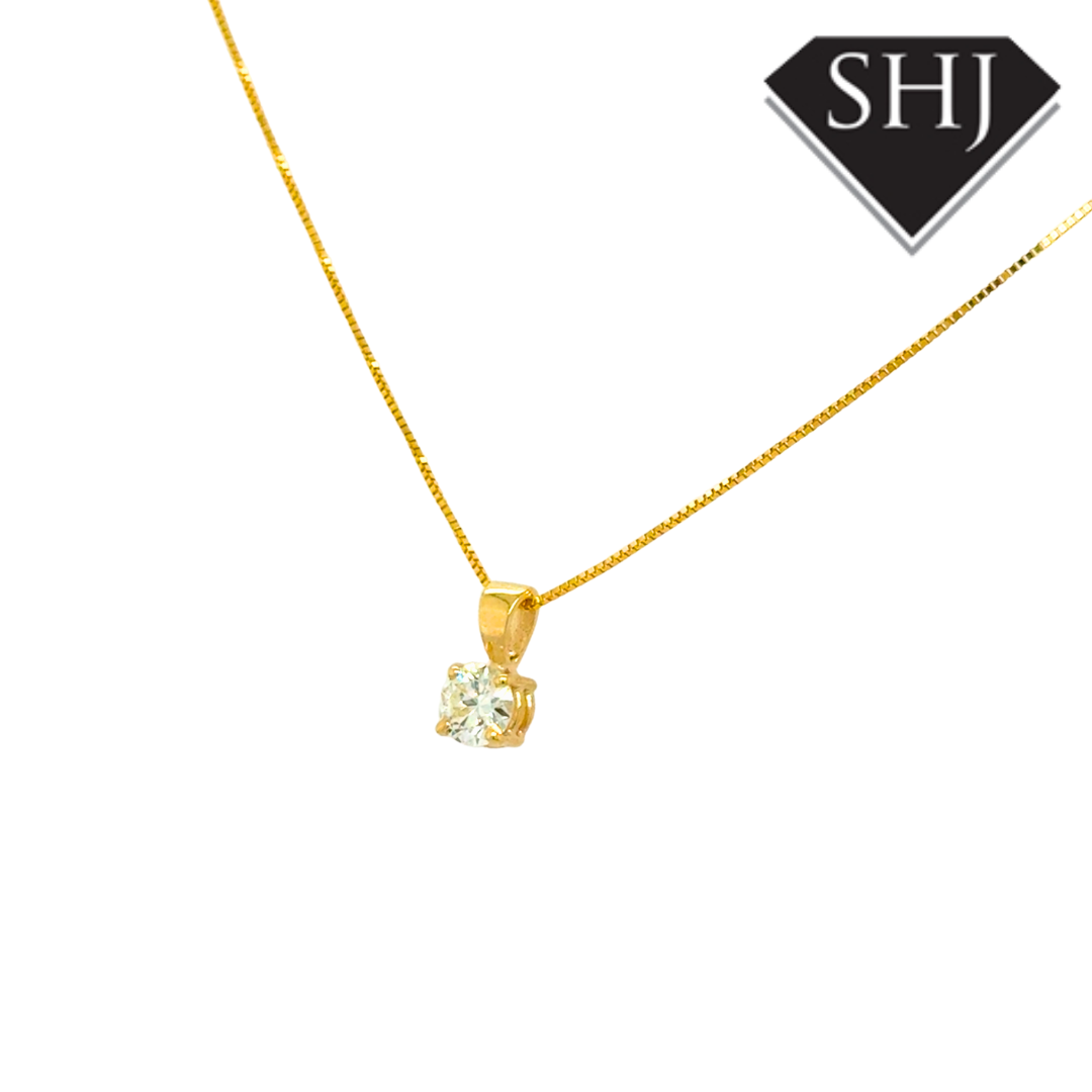 9ct Yellow Gold 0.42ct Diamond Pendant