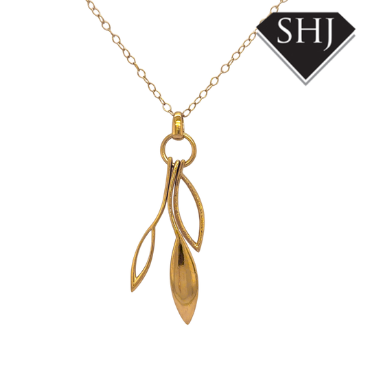 Silver Gold Plated Leaf Necklace