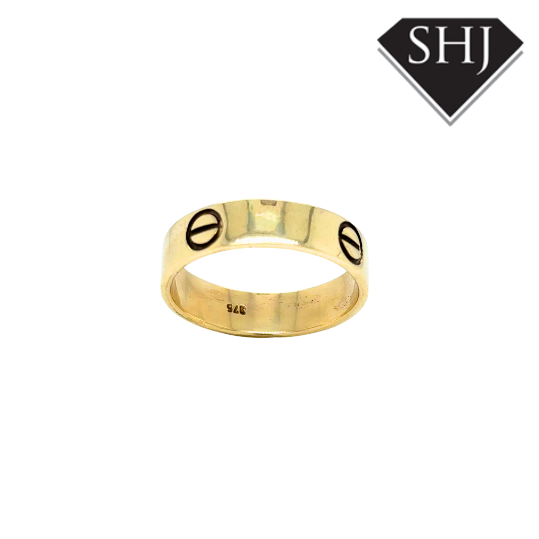 9ct Yellow Gold 5mm Love Ring  O