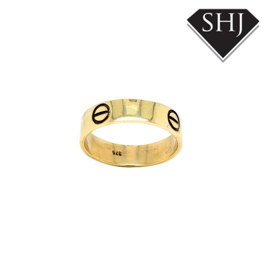 9ct Yellow Gold 5mm Love Ring  O