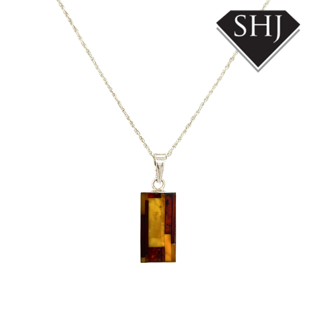 Silver Amber Pendant