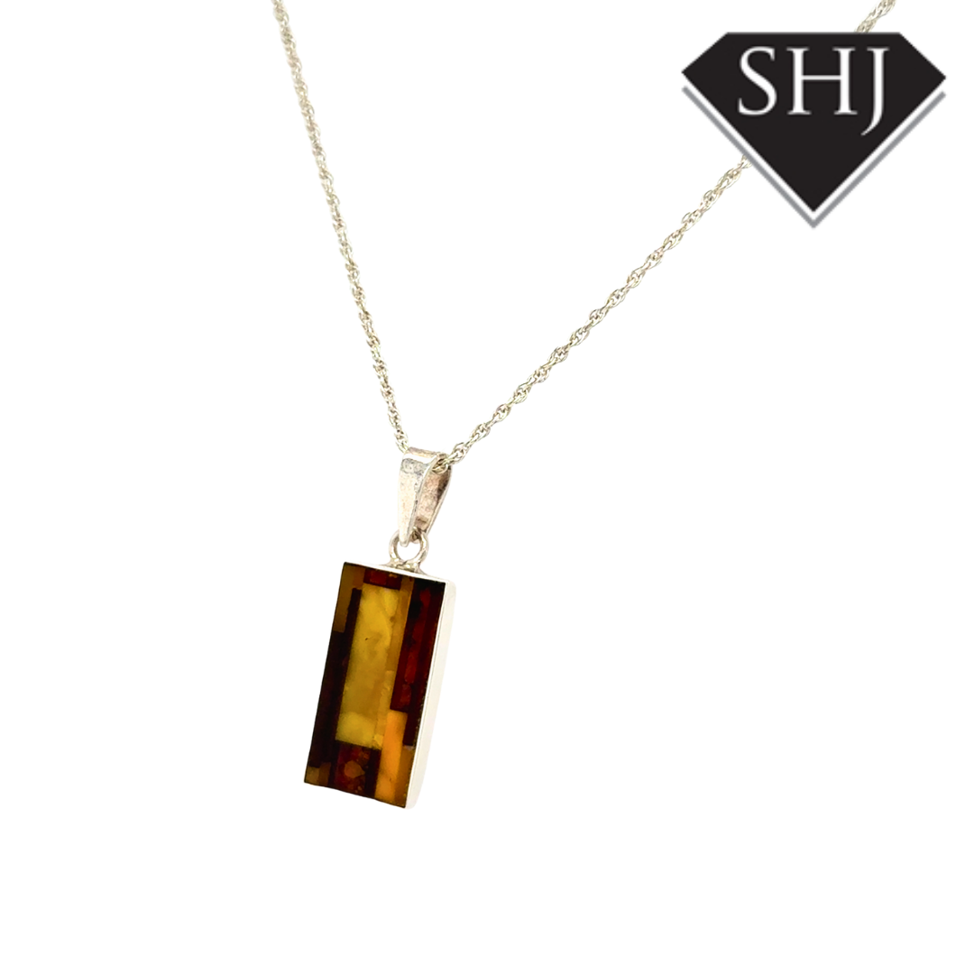 Silver Amber Pendant