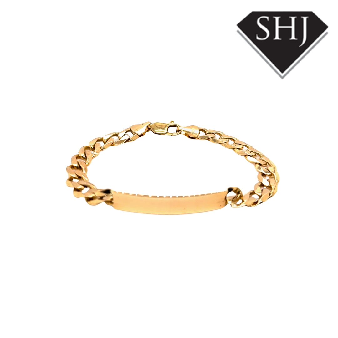 9ct Yellow Gold Gents ID Bracelet
