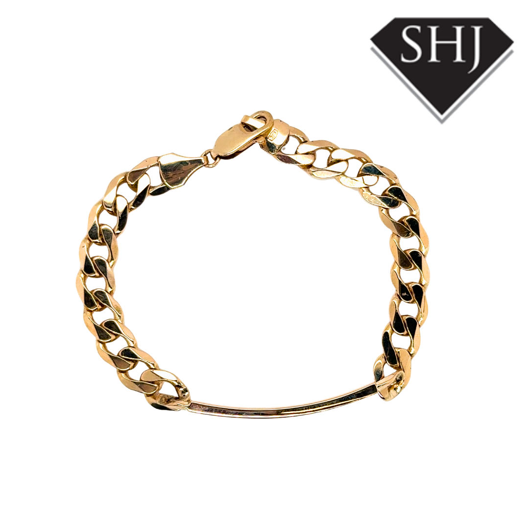 9ct Yellow Gold Gents ID Bracelet