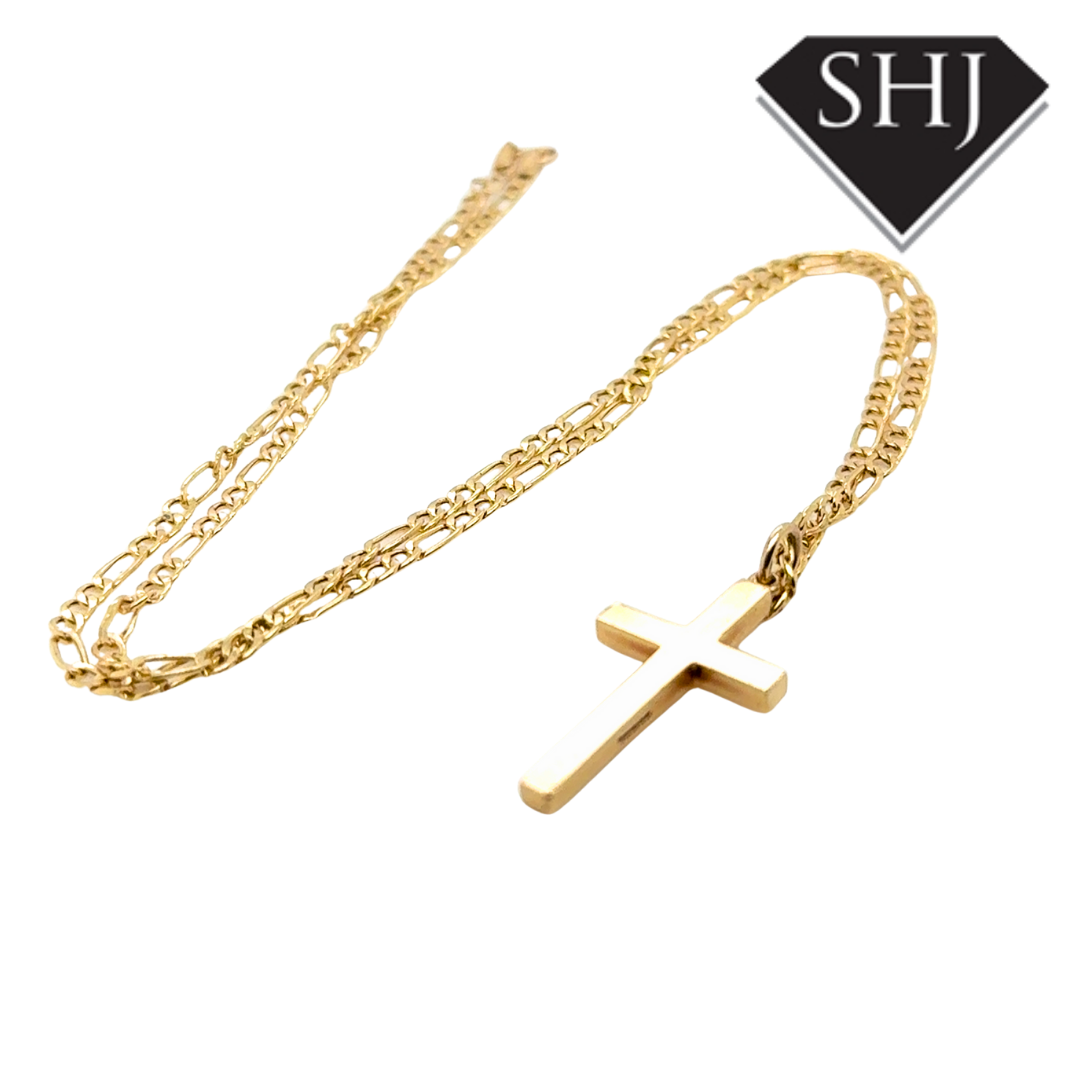 9ct Yellow Gold Cross & Chain