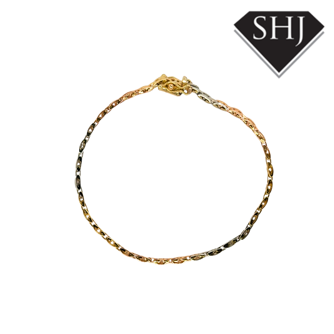 18ct Tri Gold Bracelet