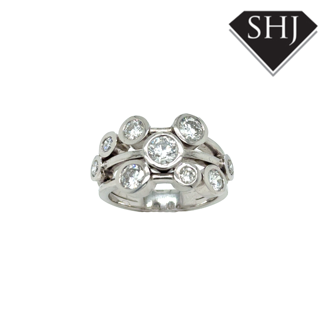 18ct White Gold 1.74ct Diamond Bubble Ring
