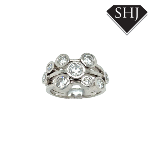 18ct White Gold 1.74ct Diamond Bubble Ring