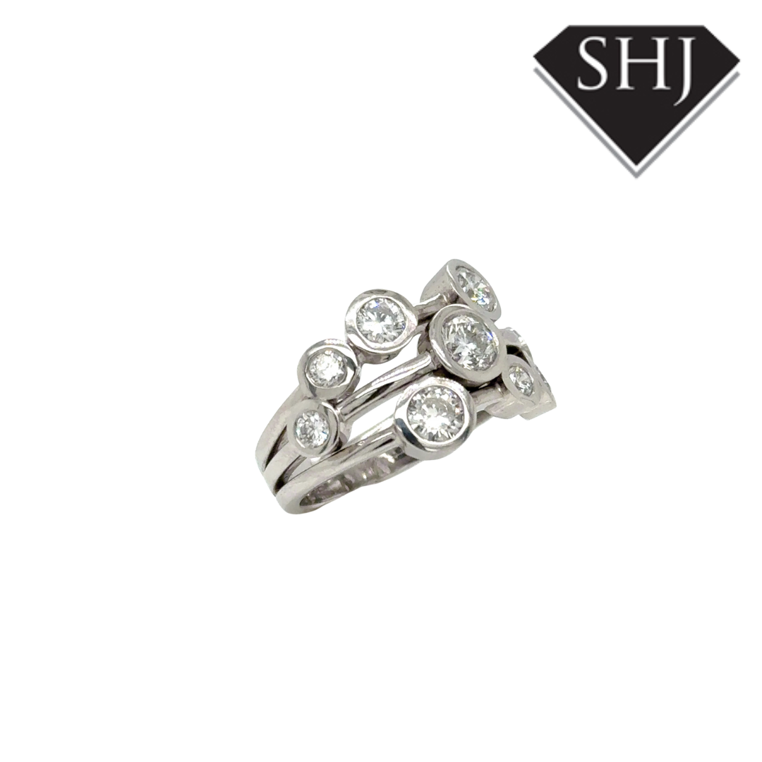 18ct White Gold 1.74ct Diamond Bubble Ring