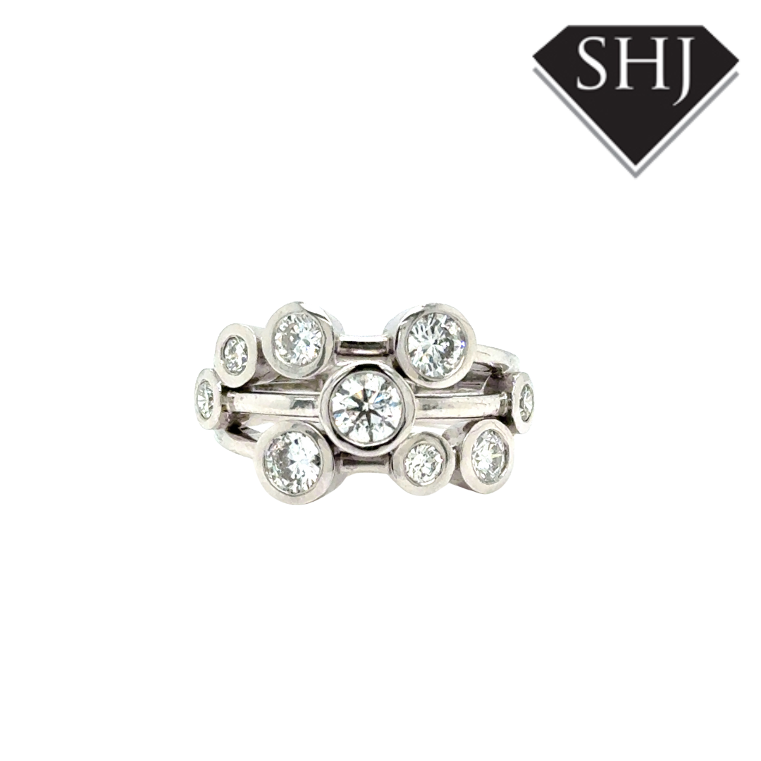 18ct White Gold 1.74ct Diamond Bubble Ring