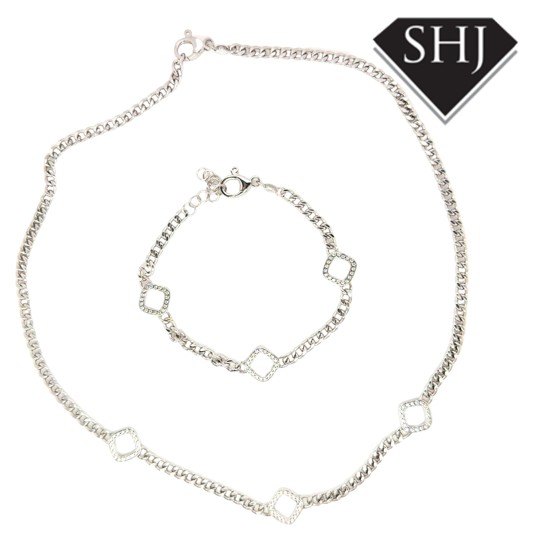 Silver CZ Necklace