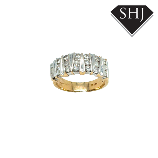9ct Yellow Gold Diamond Set Band