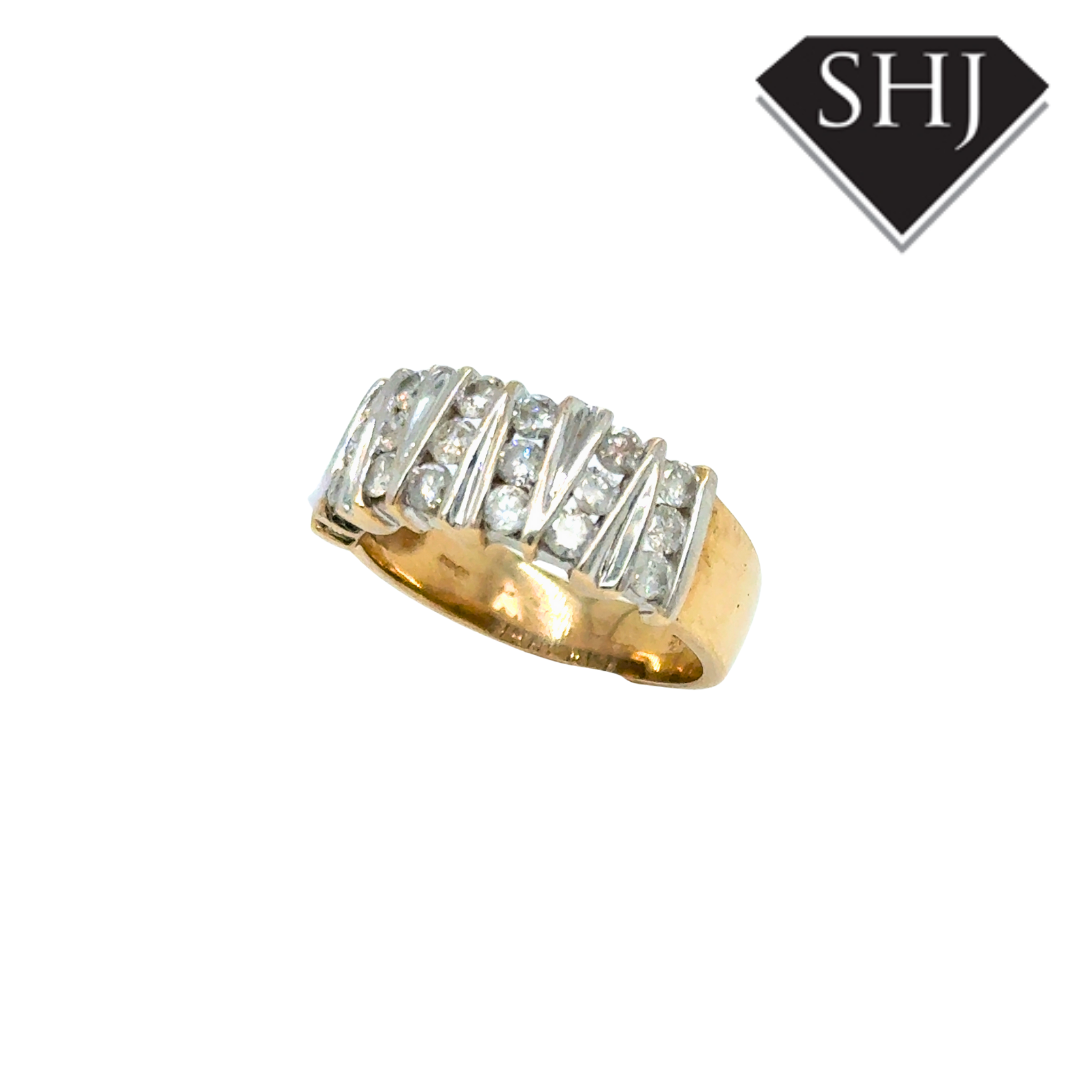9ct Yellow Gold Diamond Set Band