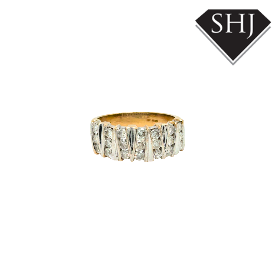 9ct Yellow Gold Diamond Set Band