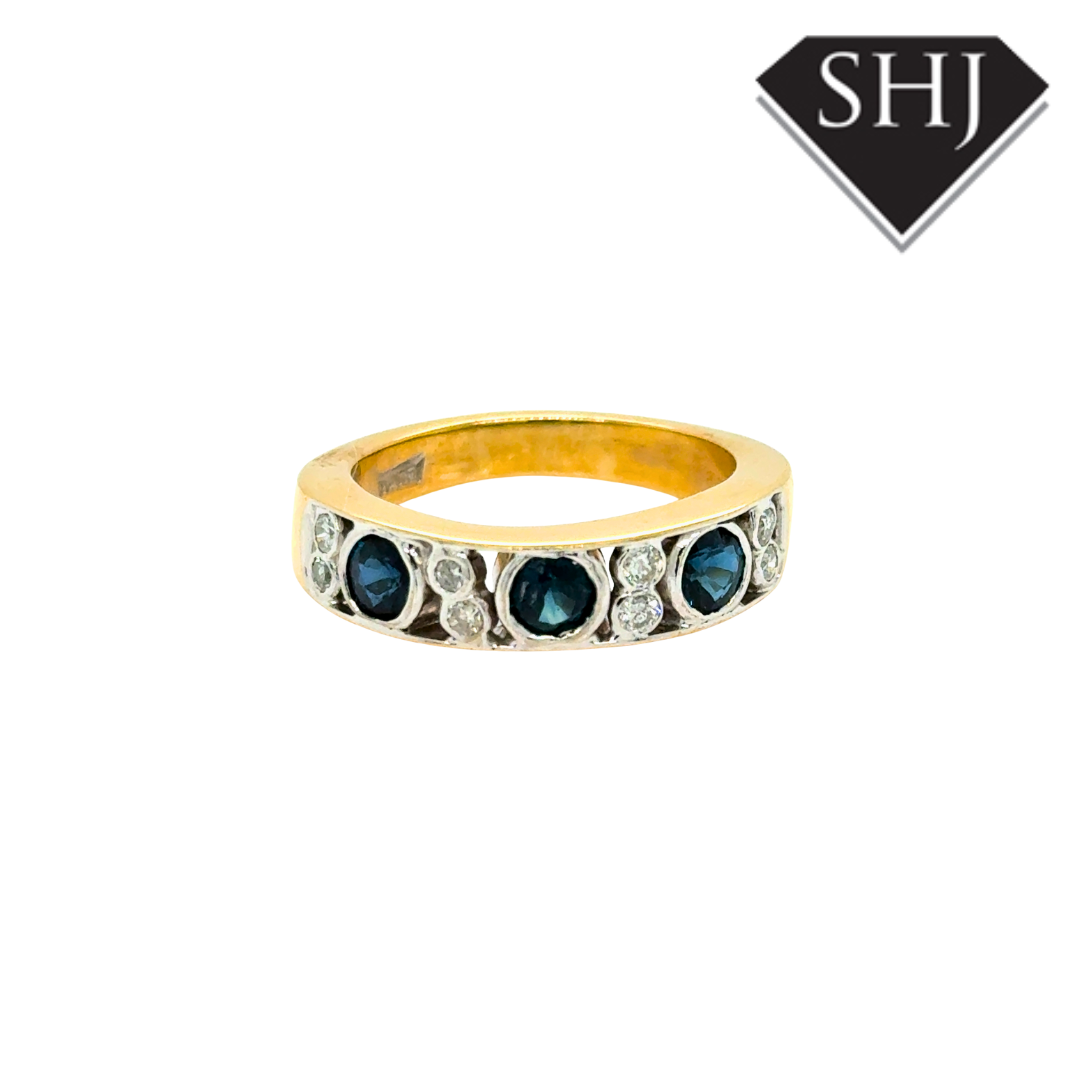 18ct Yellow Gold Sapphire and Diamond Ring