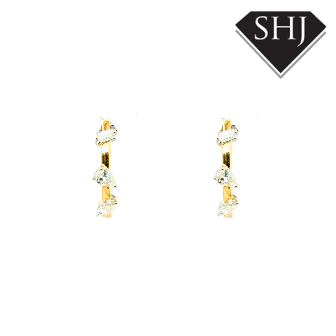 18ct Yellow Gold Diamond Hoop Earrings
