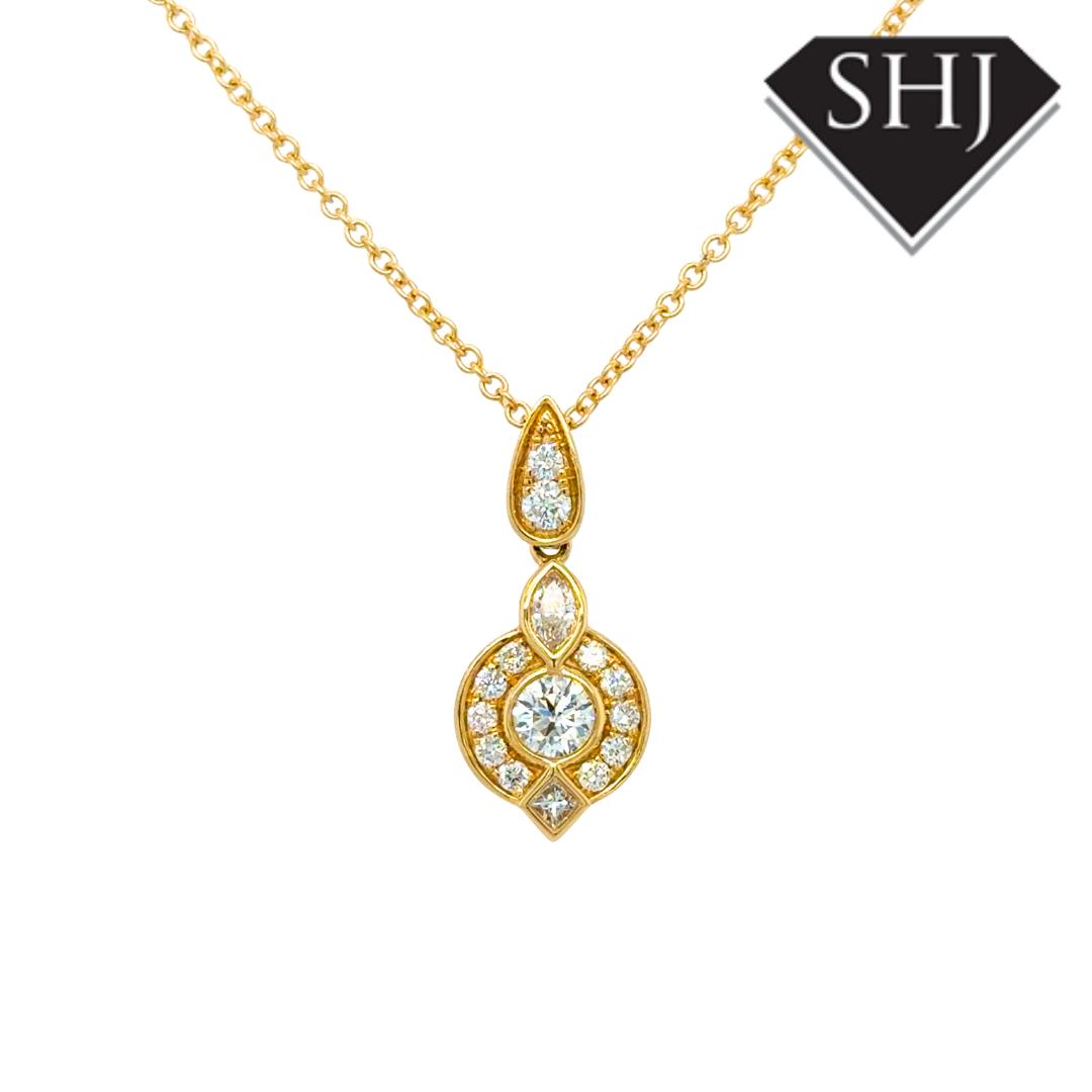 18ct Yellow Gold 0.30ct Diamond Pendant