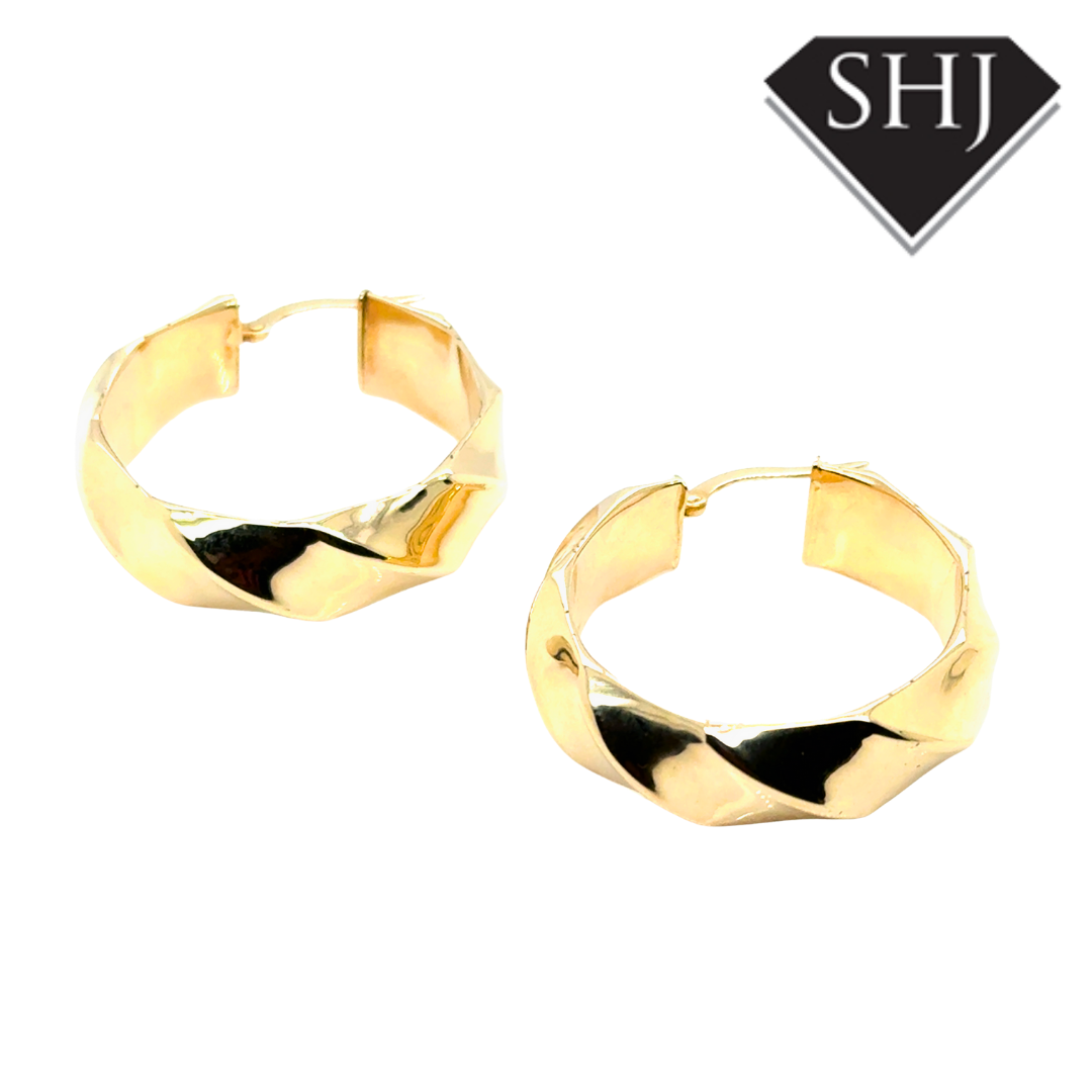 14ct Yellow Gold 30mm Hoop Earrings