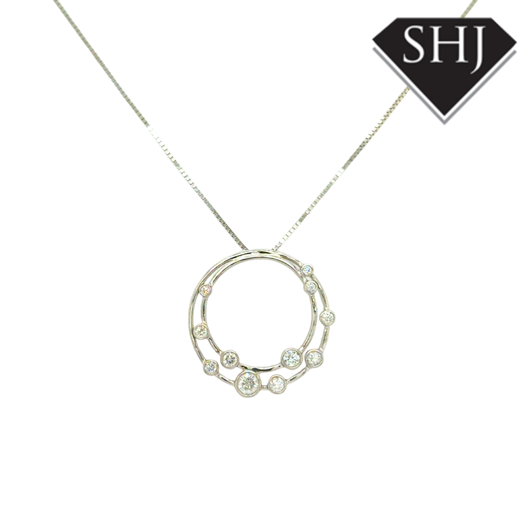 9ct White Gold 0.49ct Diamond Pendant