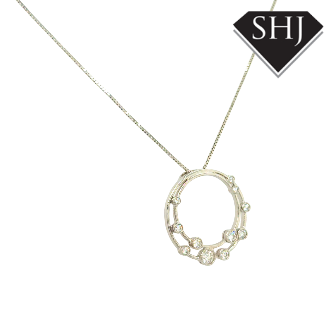 9ct White Gold 0.49ct Diamond Pendant