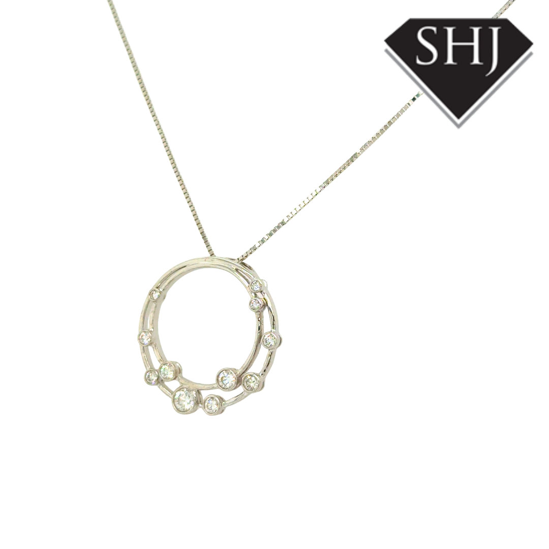 9ct White Gold 0.49ct Diamond Pendant