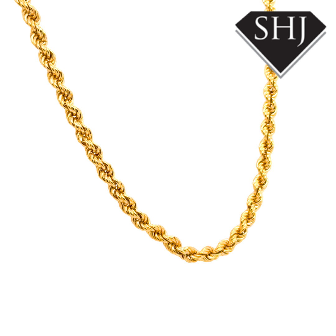 Silver Vermeil Gold Plated 20" Rope Chain Necklace