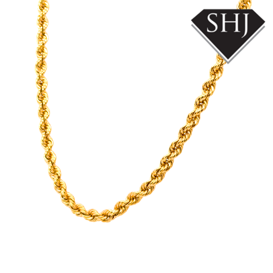 Silver Vermeil Gold Plated 20" Rope Chain Necklace