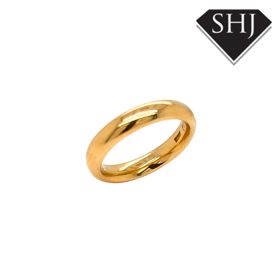 18CT Yellow Gold 7g 4mm Wedding Band
