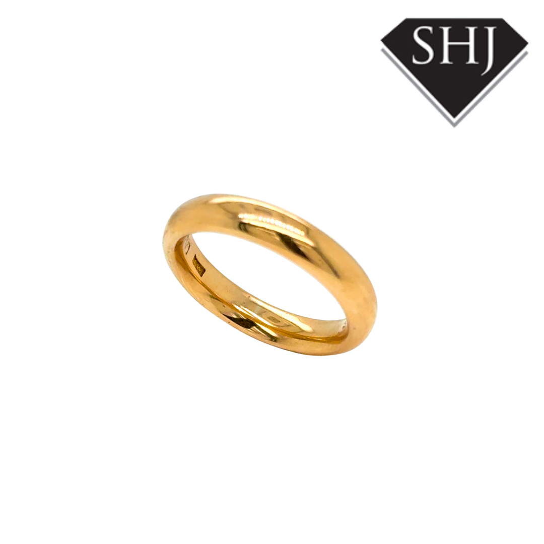 18CT Yellow Gold 7g 4mm Wedding Band