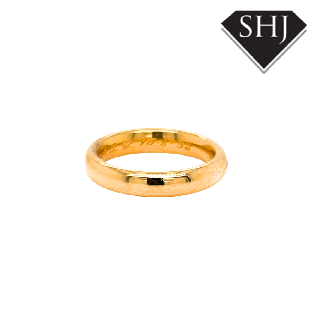 18CT Yellow Gold 7g 4mm Wedding Band