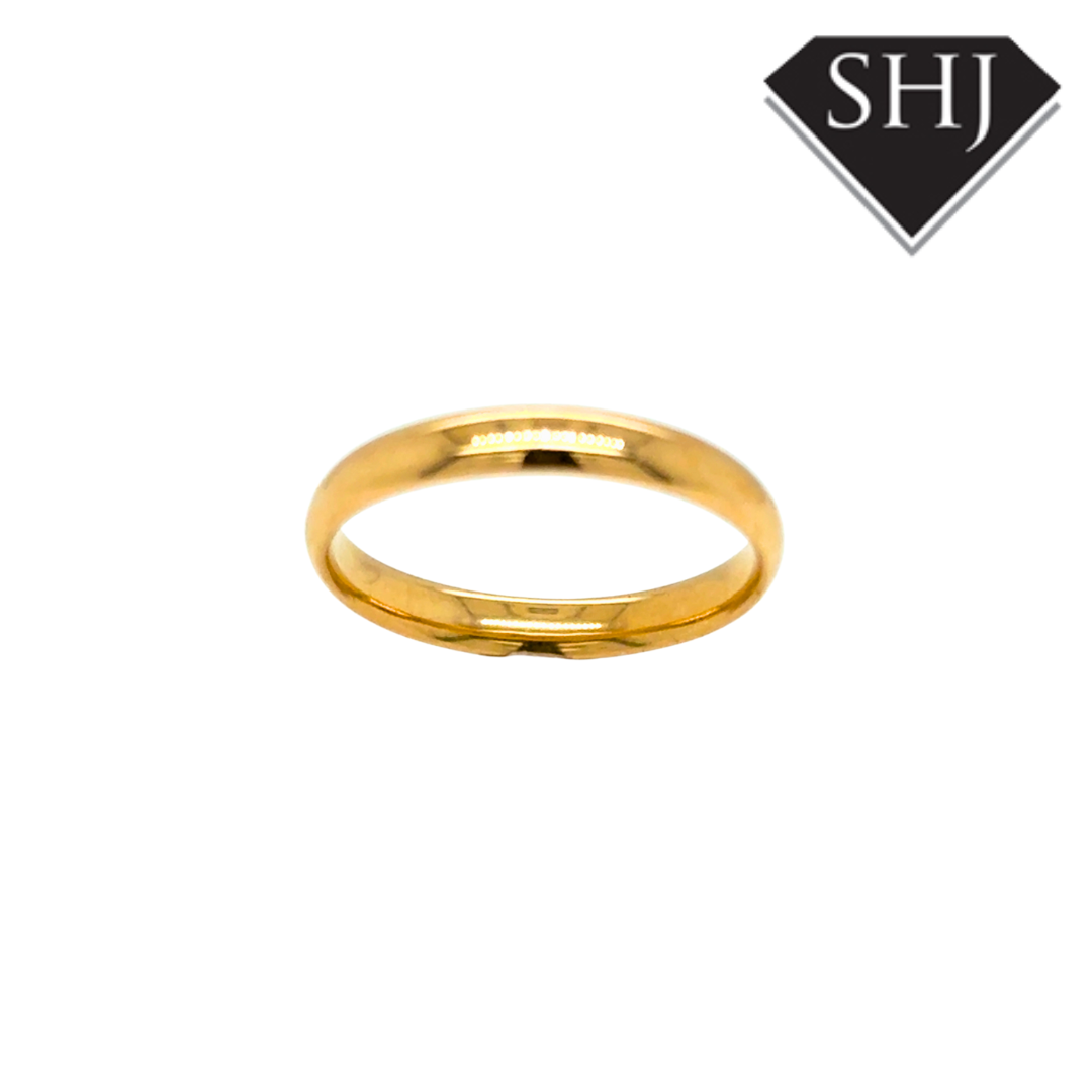 18CT Yellow Gold 3mm Wedding Band
