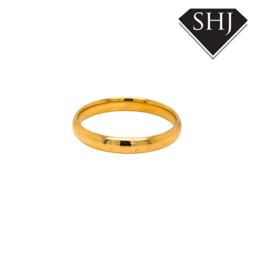 18CT Yellow Gold 3mm Wedding Band