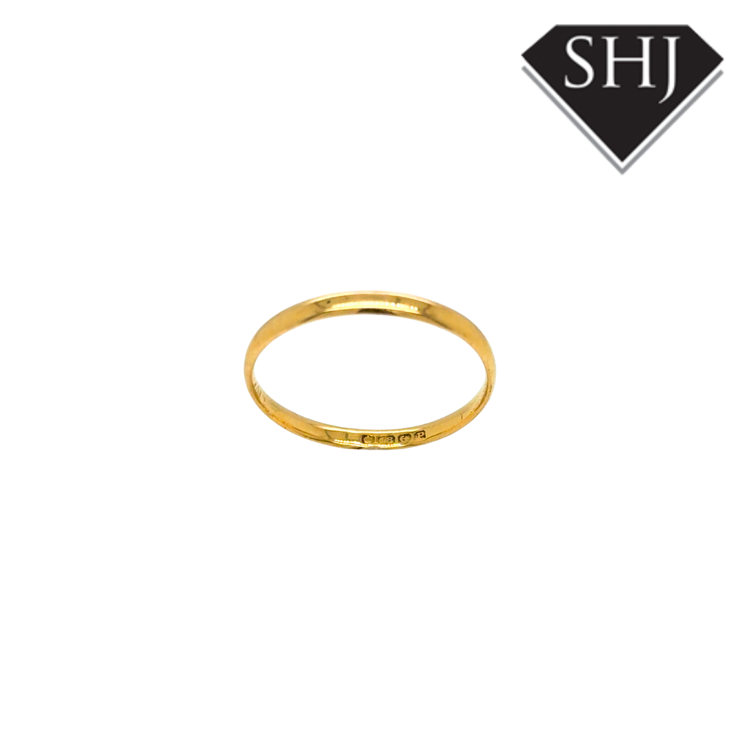 18CT Yellow Gold 2mm Wedding Band