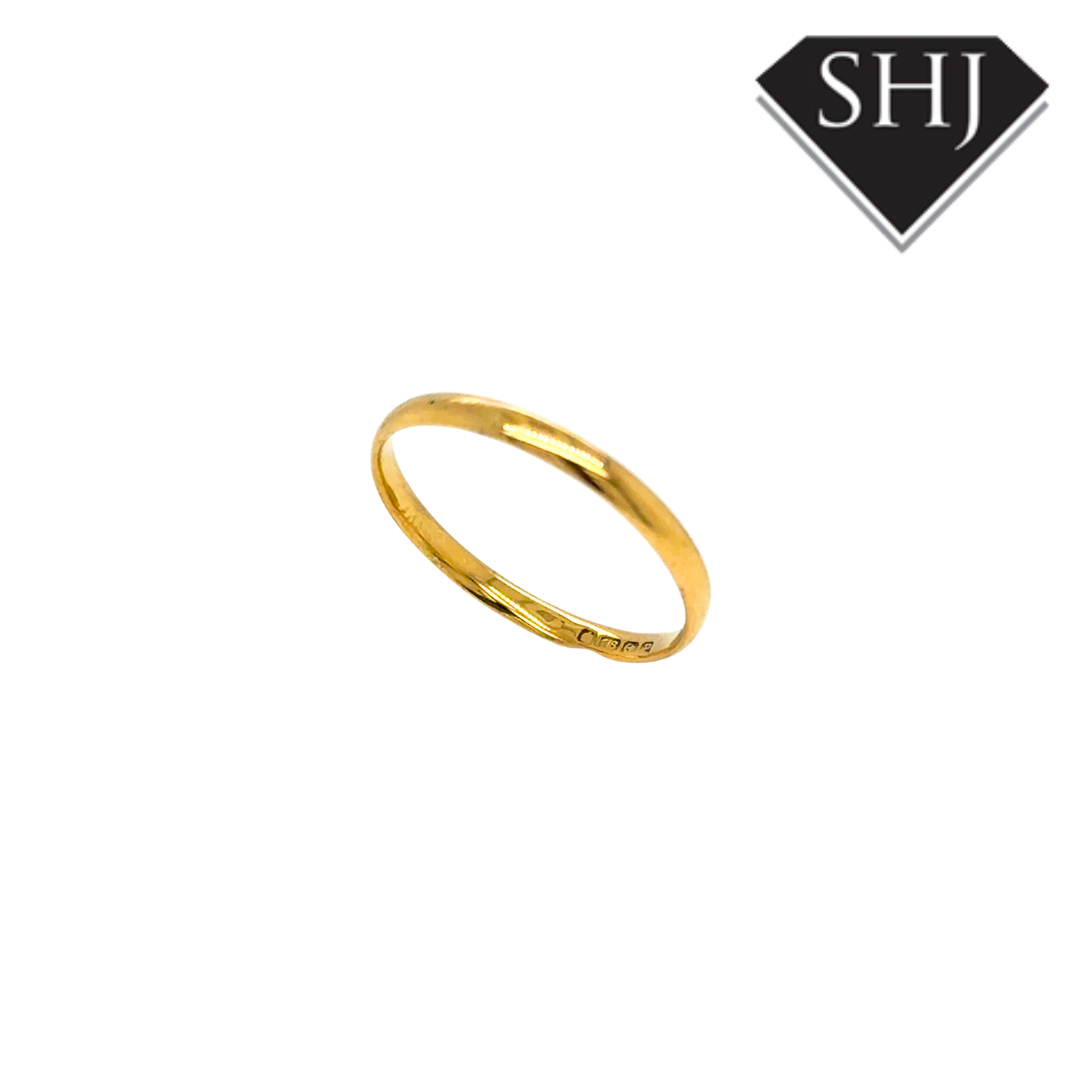 18CT Yellow Gold 2mm Wedding Band