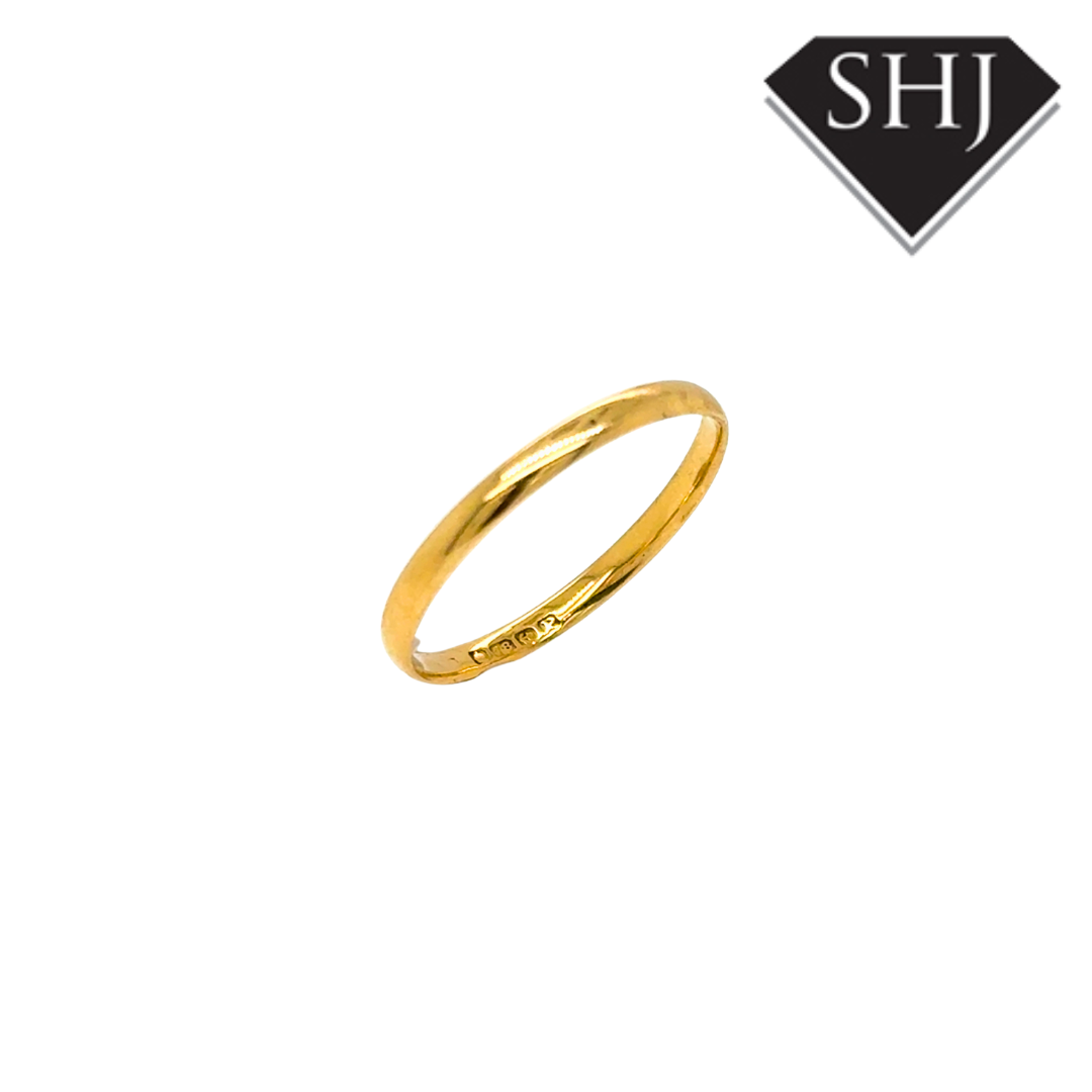 18CT Yellow Gold 2mm Wedding Band