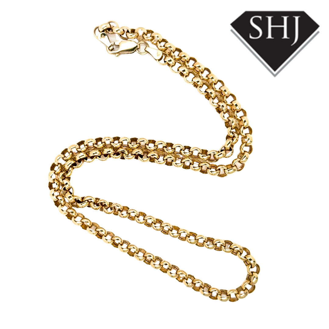 9ct Yellow Gold 18" Belcher Chain